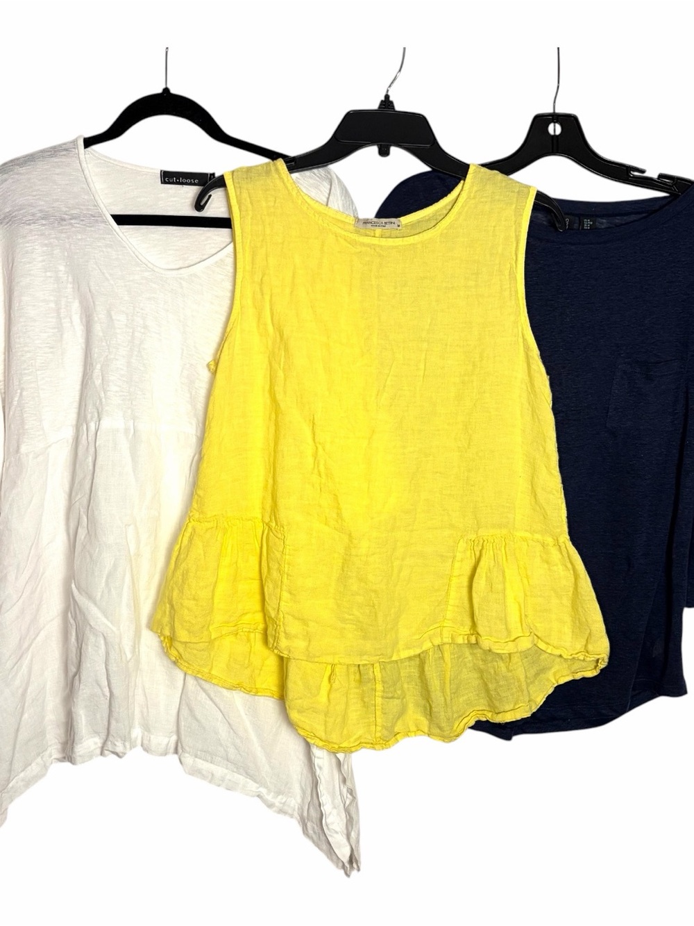 Lot Of 3 Women Linen Size M Tops Shirts Cut Loose Cynthia Rowley Bettini Summer